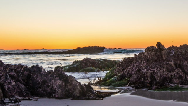 Time-lapse of Pebble Beach 17 mile drive at sunset