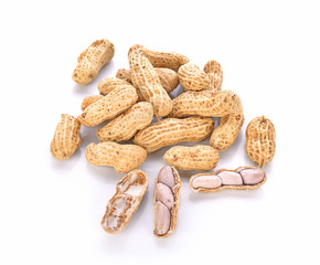 Boiled Peanuts on white background
