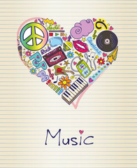 music in shape of heart