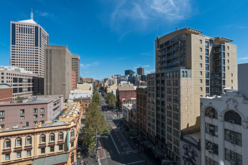 Sydney George Street city view from height