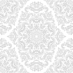 Seamless oriental ornament in the style of baroque. Traditional light classic vector pattern