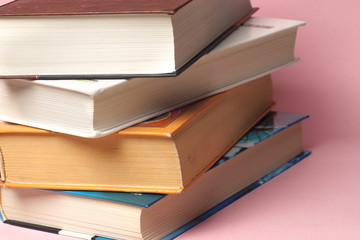 Vintage old books onon  light background