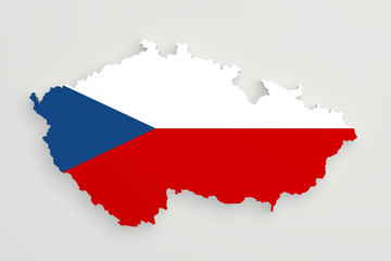 Silhouette of Czech Rep. map with flag