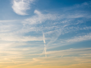 Cloudy contrail sky