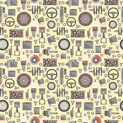 Auto spare parts seamless pattern