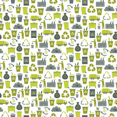 Recycling garbage seamless pattern