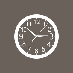 Clock Icon on Dark Gray Color. Eps-10.
