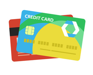 Credit card. Single flat icon on white background. Vector illustration.