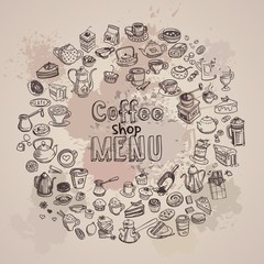 hand drawn coffee background