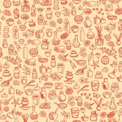 doodle spa elements, seamless background