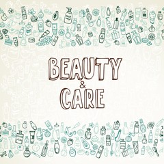 doodle cosmetics and self-care background