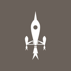 Rocket Icon on Dark Gray Color. Eps-10.