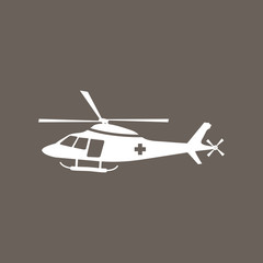 Helicopter Icon on Dark Gray Color. Eps-10.