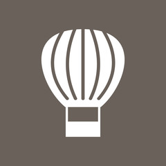 Obraz premium Hot Air Balloon Or Parachute Icon on Dark Gray Color. Eps-10.