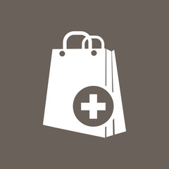 Shopping Bag Icon on Dark Gray Color. Eps-10.