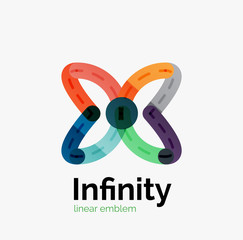 Vector infinity logo, flat colorful design