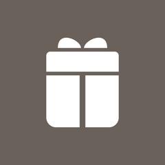 Gift Box Icon on Dark Gray Color. Eps-10.