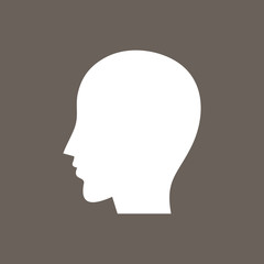 Head Icon on Dark Gray Color. Eps-10.