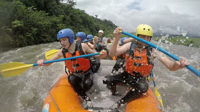 Experience the thrill of whitewater rafting with our team of seven people,capturing every exhilarating moment on our onboard camera.
