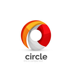 Abstract swirly round logo template