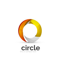 Abstract swirly round logo template