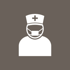 Nurse Icon on Dark Gray Color. Eps-10.