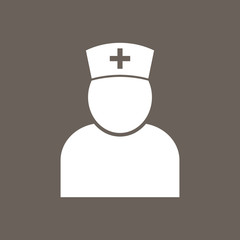 Nurse Icon on Dark Gray Color. Eps-10.