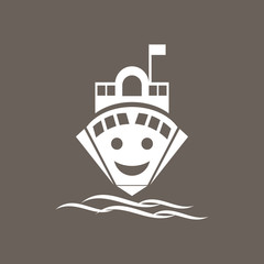 Car Icon on Dark Gray Color. Eps-10.