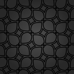 Fototapeta premium Seamless vector dark ornament. Modern geometric pattern with repeating elements