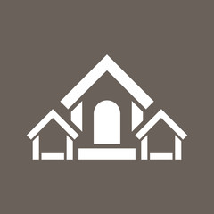 Home Icon on Dark Gray Color. Eps-10.