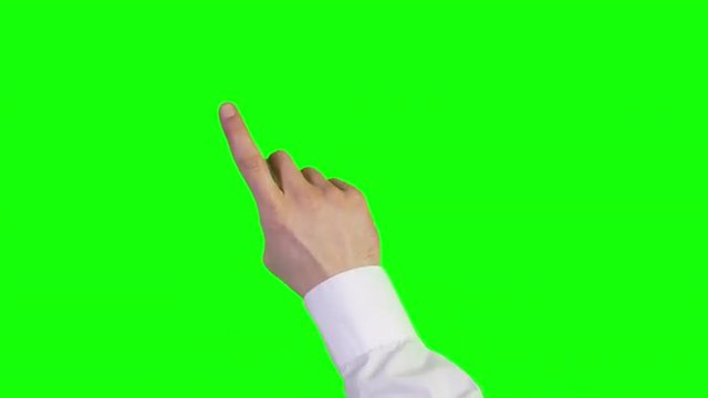 Touchscreen Hand Swipe and Scroll Green Screen