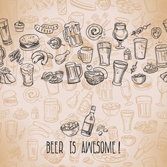 sketchy beer and snacks