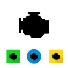 Vector black car engine icon. Car Engine Icon Object, Car Engine Icon Picture, Car Engine Icon Image - stock vector