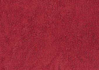Red bath towel surface.