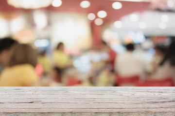 table top with blur cafe restaurant