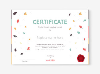 Hand drawn certificate template. diploma template design. vector