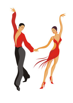 the man and the woman dance cha-cha