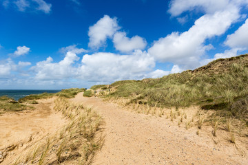 Fototapeta na wymiar Sylt Hiking trail on the dunes