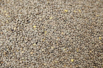 Dried lentils in a market