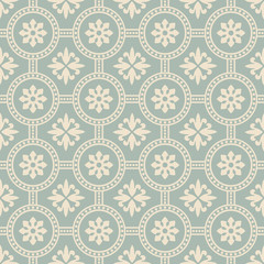 Elegant antique background image of round cross dot line flower pattern.
