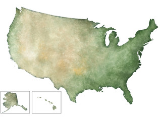 Illustrazione della mappa degli USA, Stati Uniti d'America © dante1969