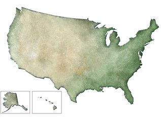 Illustrazione della mappa degli USA, Stati Uniti d'America © dante1969