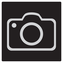 Black Square Button with Camera Icon