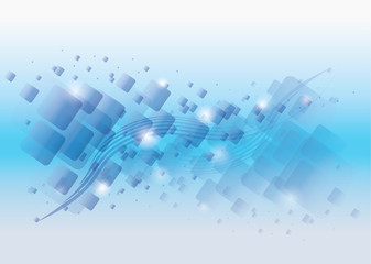 abstract blue rectangles transparency background - vector illustration