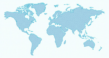Abstract dotted world map, vector illustartion
