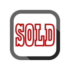 Sold Sign, icon with long shadow