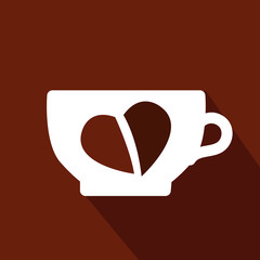 illustration of coffee logo. coffee bean shape of heart