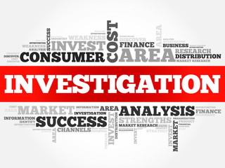 Fototapeta premium Investigation word cloud, business concept