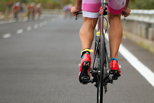 Cycling competition,view from behind