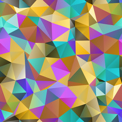 Triangle seamless pattern of geometric shapes. Colorful mosaic b